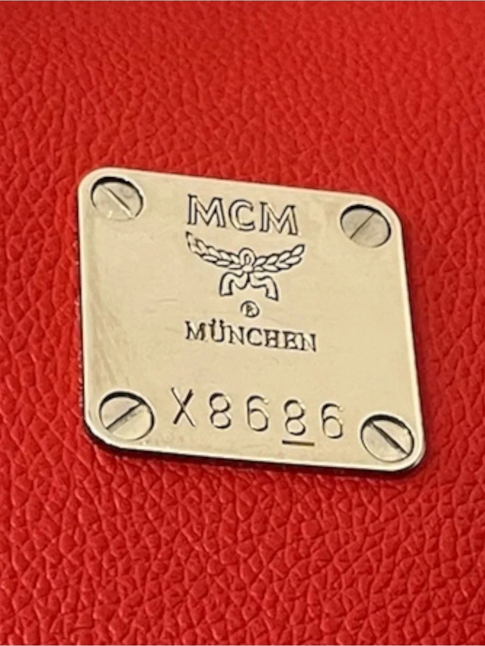 MCM Authentic Red Leather Boston Bag - Picture 8 of 12